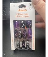 24pc Claire’s Fake False Press On Fortune Teller Purple Black Long Coffi... - €4,29 EUR