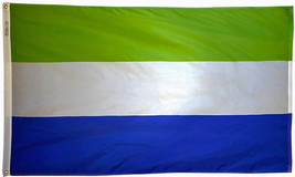 Sierra Leone - 4&#39;X6&#39; Nylon Flag - £55.00 GBP