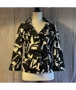 e-col-o-gie Cropped Jacket, Button Front, Size Small, Black, White, Cott... - $39.99