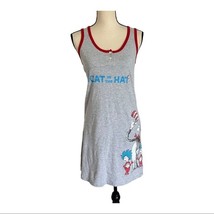 Vintage 90s The Cat In The Hat Dr Seuss Universal Studios Grey Dress Size S - £23.14 GBP