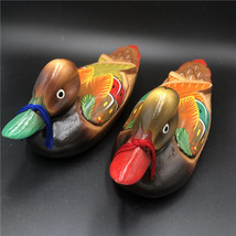 Korean Traditional Artwork Wedding Wooden Duck Handmade Art  Decoration Gift - £39.83 GBP