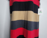 CALVIN KLEIN Womens Dress Large Striped Knit Tan Black Red Gray NEW Shor... - £23.69 GBP