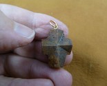 (CR501-45) 13/16&quot; oiled Fairy Stone Pendant CHRISTIAN CROSS Staurolite C... - $26.17