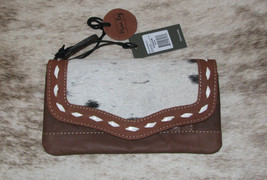 Myra Bags #8179 Hairon, Leather 7&quot;x1&quot;x4&quot; Wallet~Zip Pocket~Card Slots~RFID~ - £33.56 GBP