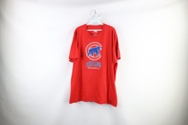 MLB Mens 2XL XXL Faded Spell Out Chicago Cubs Baseball Short Sleeve T-Shirt Red - $24.70