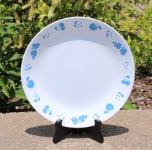 One Corelle Eve Blue White Apples Cherries Band 10 1/4&quot; Dinner Plate VGUC! - £3.98 GBP