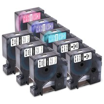 3 Pack 45013 + 5 Pack Multi Glitter Color Replace D1 Labels Compatible Dymo D1 L - £32.25 GBP