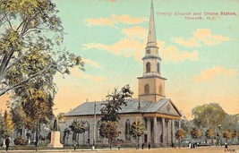 Newark New Jersey~Trinity Church &amp; Father Doane Of St Patricks Statue Postcard - £7.56 GBP