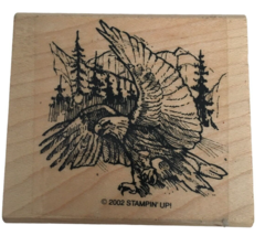 Stampin Up Rubber Stamp Flying Bald Eagle Forest Pine Trees Mountains Patriotic - £15.72 GBP