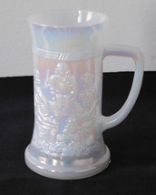 Vintage Federal Pearl Iridescent White Milk Glass Beer Stein Mug Tavern Scene - £11.86 GBP