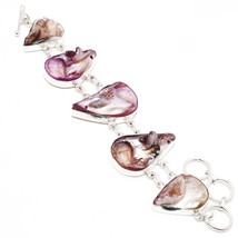 Purple Mother Of Pearl Pear Shape Gemstone Handmade Bracelet Jewelry 7-8&quot; SA 663 - £7.07 GBP