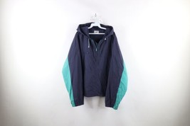 Vintage 80s Streetwear Mens XL Distressed Color Block Hooded Windbreaker Jacket - £30.97 GBP