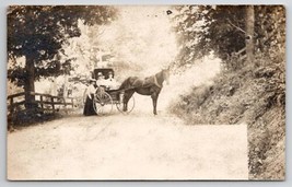 RPPC Beautiful Horse Drawn Wagon Lovely Edwardian Ladies And Gent Postca... - $15.95