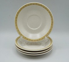 Set of 4 Franciscan Hacienda Gold Saucers MCM Earthenware 6.5 - $50.92