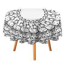 Mondxflaur Animal Cat Tablecloth Round Kitchen Dining for Table Cover Decor Home - £12.77 GBP+