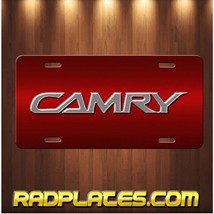 TOYOTA CAMRY Inspired Art on Silver and Red Aluminum Vanity license plat... - £15.57 GBP
