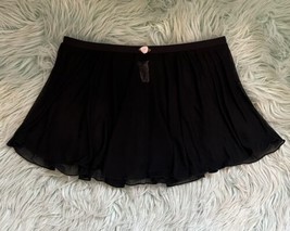 Danskin Now Girls Dance Ballet Skirt Size L (10-12) Black Sheer Mesh Pul... - $9.90