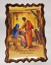 Vintage Decoupage Wood Plaque Jesus Is The Reason For The Season 22 x 15 A Grant - £39.56 GBP