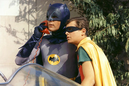 Adam West As Batman Burt Ward As Robin on phone by Batcycle 11x17 inch poster - £14.15 GBP
