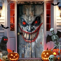 Halloween Door Cover Decorations, Grey Wooden Scary Clown Happy Hallowee... - $290.41 MXN