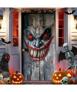 Halloween Door Cover Decorations, Grey Wooden Scary Clown Happy Hallowee... - €13,67 EUR