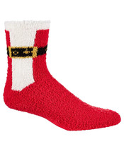 Club Room  Lot of 3 Cozy Holiday Santa Belt Socks Red/White Multi-One Size - £12.33 GBP