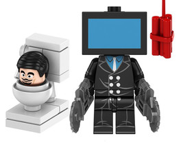 Minifigure Television Man Skibidi Toilet Tv Show Cartoon Rare - $7.01