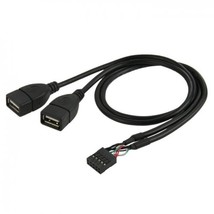 Usb 10 Pin 9Pin Motherboard Female Header To Dual Usb 2.0 Female Adapter Cable 5 - £14.38 GBP