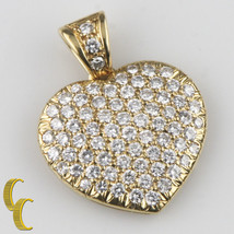 4.00 Carat Pave Diamond Heart 18k Yellow Gold Pendant - £3,939.29 GBP