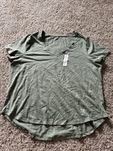 Falls Creek Womens Green Short Sleeve V-Neck T-Shirt Plus Size 1X Light ... - $143.34 MXN