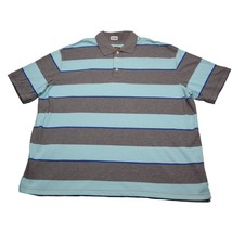 Foundry Shirt Mens 2XL Gray Blue Striped Polo Supply Co Rugby Big Tall - £14.22 GBP