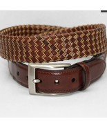 Torino Italian Tubular Braided Cognac Kidskin Cotton Cording Belt Size 44 - $55.00