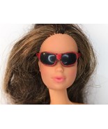 Vintage Barbie RED &amp; BLACK SUNGLASSES Glasses Doll Not Included Unmarked - £5.47 GBP