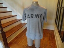 Vintage RARE Heather Gray ARMY T-shirt Fits Adult L Rare Find - $17.66
