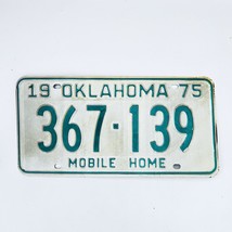 1975 United States Oklahoma Base Mobile Home License Plate 367-139 - £14.78 GBP