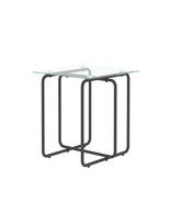 Modern Transparent Tempered Glass Coffee &amp; End Table, Metal Legs, Home - $1,493.75 MXN