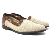 Artisan Italian Leather Linen Loafers Mens Size 7.5 VTG Slip On Stracam ... - £47.50 GBP