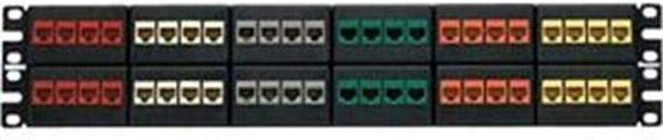 [Panduit NKFP48Y] Category-6 48-Port Flat Modular Patch Panel, Black TIA... - $40.00