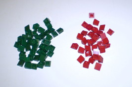 80 Used Lego 1 x 1 Slopes Tile - 33 Dark Red - 47 Dark Green - 54200  - £7.47 GBP