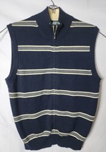 Brooks Brother Men M Country Club Full Zip Strip Fleece Sweater Vest - £62.53 GBP