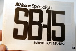 Nikon SB-15 Flash Instruction Manual Guide English En - $27.85