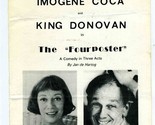 Friars Dinner Theatre The Fourposter Program Imogene Coca King Donovan 1972 - $17.80