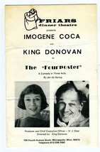 Friars Dinner Theatre The Fourposter Program Imogene Coca King Donovan 1972 - $17.80