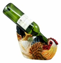 Country Farm Drunken Hen Chicken Wine Holder Bottle Caddy Figurine 9.75&quot; Long - £26.85 GBP