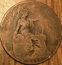 1915 Uk Great Britain Half Penny - £1.35 GBP