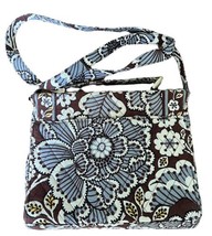 Vera Bradley Julia Slate Blooms Convertible Handbag to Shoulder Bag Turn Lock - £11.92 GBP