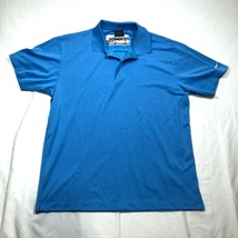 Nike Golf Polo Shirt Mens L Blue Collared Short Sleeve Loose Dri-FIT FD ... - $16.82