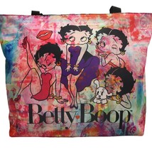 Betty Boop tote bag purse handbag 17.8” T x 14” W multi collage zipper c... - $418.73 MXN