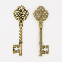 Large Skeleton Key Pendant Antiqued Bronze Steampunk Key 68mm - £3.66 GBP