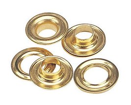 144 QTY-C.S. Osborne - No.G1-00 BRASS Grommets and Plain Washers,size 00. MPN#13 - $10.98